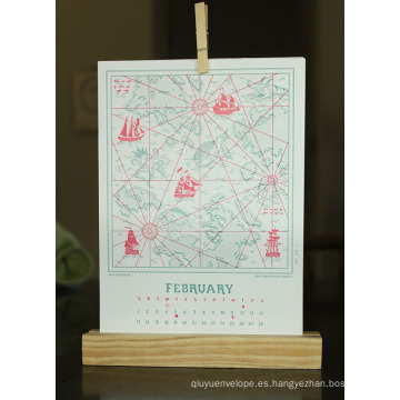 Nuevo Diseño personalizado Cartulina Folletos Dest Calendar Printing